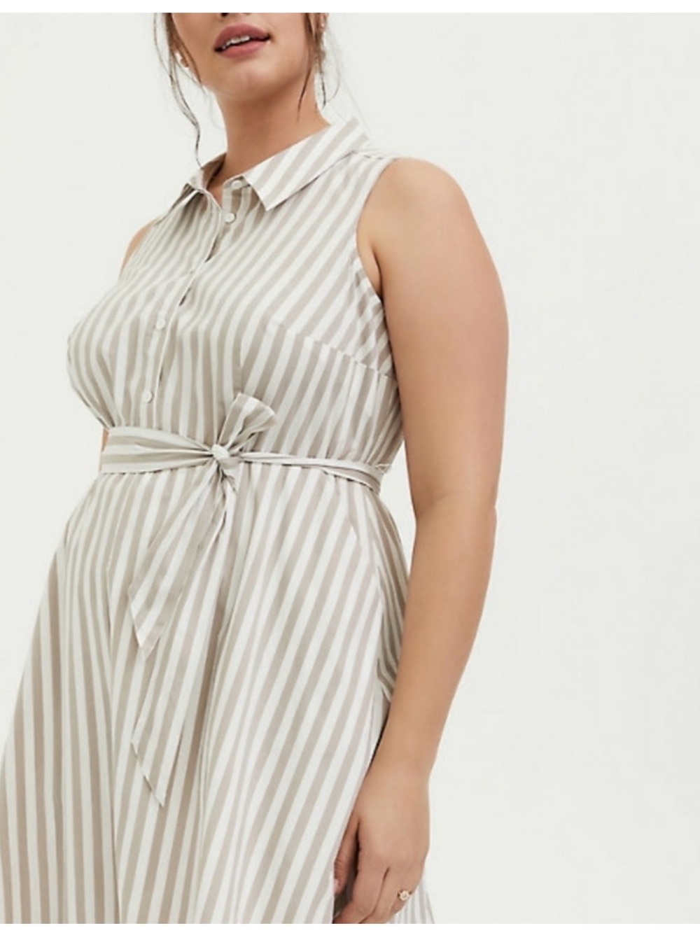 Torrid striped poplin shirt dress